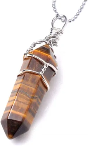 1 collar con colgante de piedras preciosas naturales curativas de cuarzo de cristal reiki chakras, piedras preciosas de 18 pulgadas, joyería para