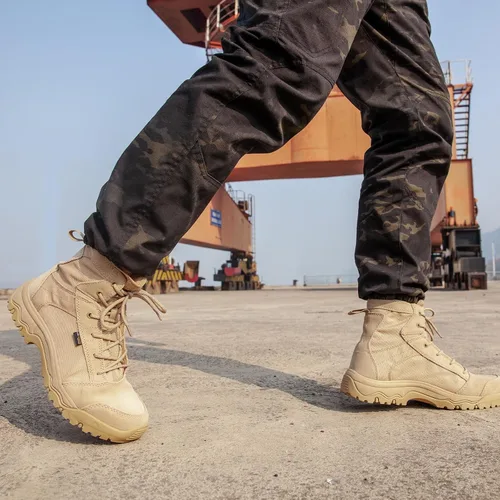 Miniatura 6 de FREE SOLDIER Botas de senderismo tácticas para hombre, ligeras, cómodas, botas de trabajo de combate de 6 pulgadas