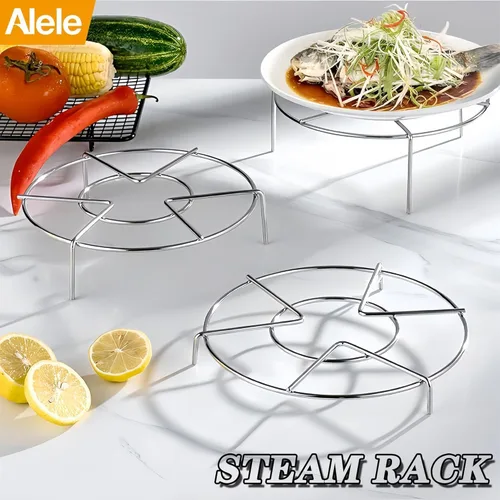 Miniatura 17 de Estante de vapor Trivet de acero inoxidable Estante de vapor olla a presión eléctrica Soporte de estante de vapor de 6 pulgadas de diámetro, paquete