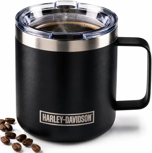 Harley-Davidson Taza de café de viaje taza de acero inoxidable con protector de barra de tapa