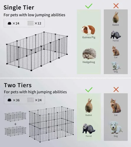Miniatura 5 de LURIVA Corralito para animales pequeños, jaulas de conejillo de indias, corralito para mascotas, jaula de conejo, jaula de animales pequeños