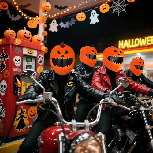 Miniatura 9 de VCOROS Cubierta de casco de motocicleta de calabaza de Halloween, cubierta de casco de cara completa esponjosa para paseos divertidos