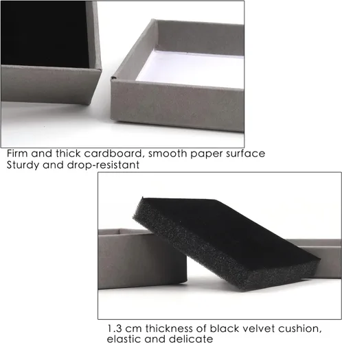 Miniatura 24 de Caja de regalo, caja de regalo, caja de regalo, 12 cajas de regalo cuadradas de cartón para joyas, caja de regalo de papel de cartón relleno