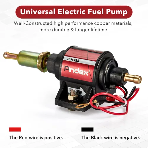Miniatura 7 de Pindex Universal 12v 2-3.5psi Bomba de Combustible Eléctrica 28 GPH Gasolina Bomba de Transferencia de Combustible para 4V 6V Carburador Rojo 42S