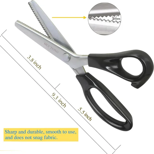 Miniatura 5 de Hui Tong Tijeras para Rosar Fuertes y Afiladas para Tela, Tijeras para Rosar Dentadas y Festoneadas, 3mm, 5mm, 7mm (Dentadas 3mm)