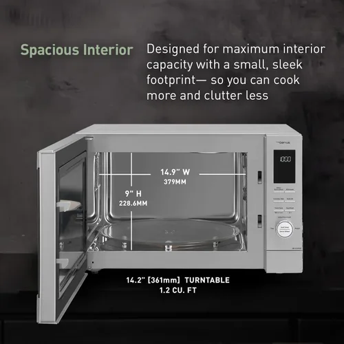 Miniatura 5 de Panasonic HomeChef Combo de Microondas y Freidora de Aire de Mostrador 4 en 1, 20 Preajustes que Ahorran Tiempo + Recetas Vinculadas a la App, Horno