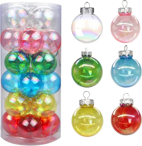 Miniatura 6 de YYCRAFT Adornos de Bolas de Navidad de Plástico Transparente Irrompibles 6CM (2.36 pulgadas) Bolas de Navidad Juego de Esferas con Decoraciones Negro