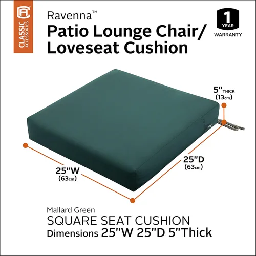 Miniatura 3 de Classic Accessories Ravenna - Cojín rectangular para asiento de patio, Gris topo oscuro