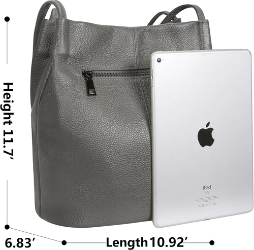 Miniatura 32 de Iswee - Bolsos de cuero genuino, diseño de hombro Hobo, bolsos para mujer