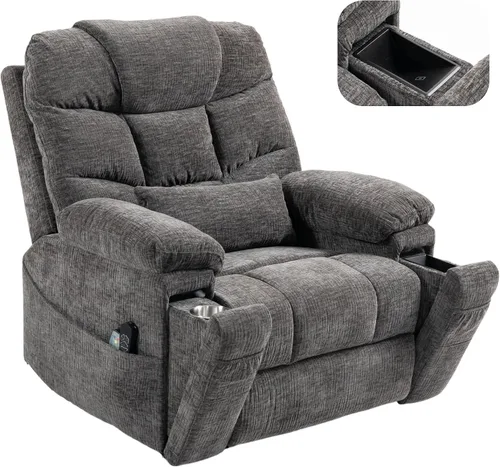 Miniatura 16 de JUUXO Silla reclinable Power Lift extra grande para personas mayores - Sillón reclinable extra ancho para hombre grande con calor y masajes