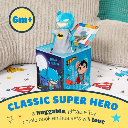 Miniatura 6 de Kids Preferred DC Comics El Batman Jack in The Box - Juguetes musicales para bebés y niños pequeños, toca "Pop Goes The Weasel" The Dark Knight