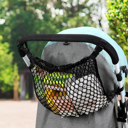 Miniatura 6 de Accmor Organizador universal para cochecito, bolsa de malla de red de poliéster para Uppababy, Nuna, Britax, Doona, cochecitos, antideslizante