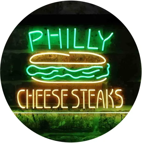 Miniatura 11 de ADVPRO Philly Cheese Steaks Café - Letrero de neón LED de doble color, azul y rojo, 24 x 16 pulgadas st6s64-i3850-br