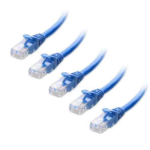 Cable Matters 10Gbps 5-Pack Cable Ethernet Cat 6 sin enganches - 14 pies, cable Cat 6, cable Cat6, cable Ethernet, azul