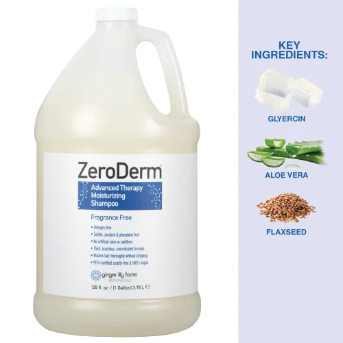 Miniatura 4 de Ginger Lily Farms Botanicals ZeroDerm Advanced Therapy Champú hidratante para todo tipo de cabello, 100% vegano y libre de crueldad, sin fragancia