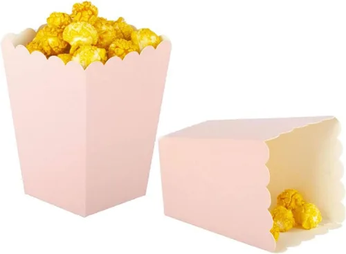 Cajas de palomitas de maíz rosadas, envases de cartón para palomitas de maíz, paquete de 24 Rosa-24 piezas