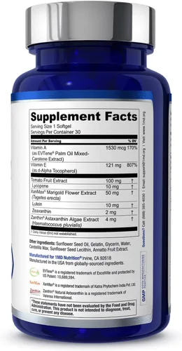 Miniatura 6 de 1MD Nutrition VisionMD - Vitamina para ojos CARMIS - Suplemento ocular para adultos - con OptiLut luteína y zeaxantina - Apoya el cuidado