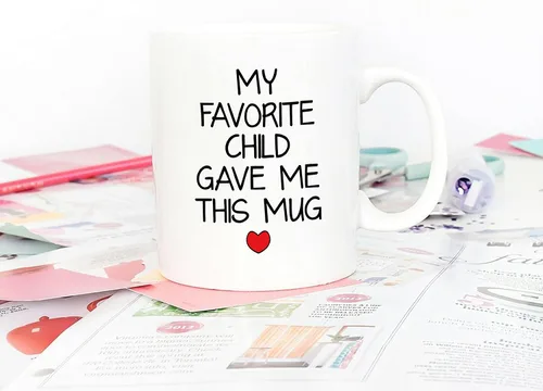 Miniatura 4 de 5Aup Taza con texto en inglés "My Favorite Child Gave Me This ", regalo de Navidad de parte de hija, hijo y niños, regalo de cumpleaños para papá