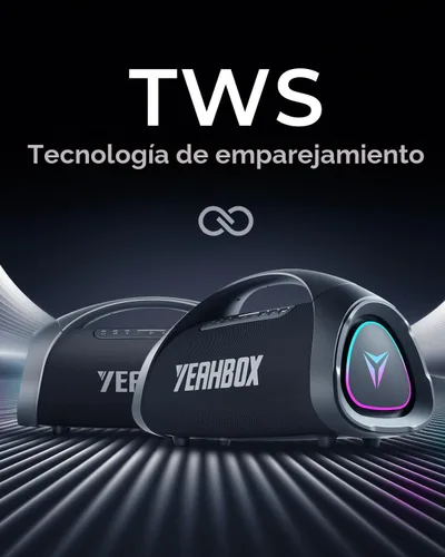 Miniatura 8 de YEAHBOX Sonic Boom MAX 300W Max Altavoz Bluetooth Grande Portátil con Sonido Fuerte, Bajo Masivo, Altavoz Impermeable IPX66 para Fiestas