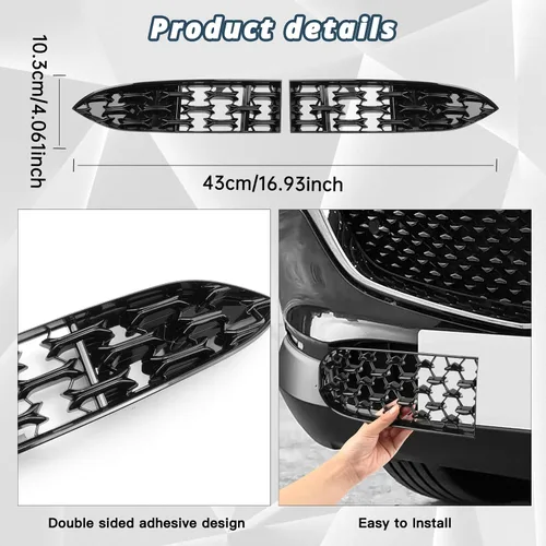 Miniatura 5 de (2 unidades/juegos) CX5 - Insertos de malla para parrilla frontal Mazda CX-5 KF Accesorios ABS Material Protector de rejilla frontal compatible
