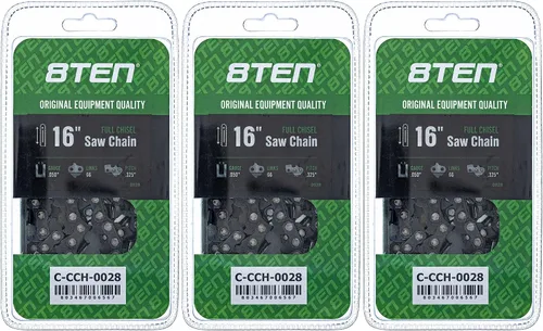 Miniatura 29 de 8TEN Cadena de motosierra semi cincel de 6 pulgadas .050 1/4 42 DL para Worx WG320 Black & Decker LLP120 (paquete de 3)
