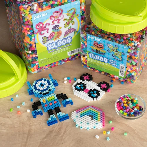 Miniatura 11 de Perler Cuentas surtidas de fusibles multicolor para manualidades infantiles, 11000 piezas