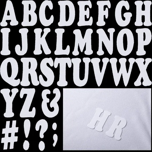Miniatura 11 de Outus Juego de 279 piezas de letras de terciopelo para planchar de 5 cm en alfabeto A-Z para calcetines de Navidad, adornos para gorras de graduación