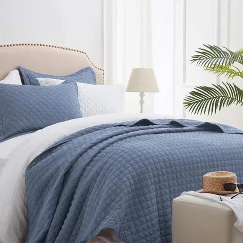 Miniatura 18 de SunStyle Home Colchas Tamaño Queen Verde Oliva, Cubrecamas Edredón Ligero, Juego de Ropa de Cama Tamaño Full Queen, Colcha Coverlet con Costuras 01