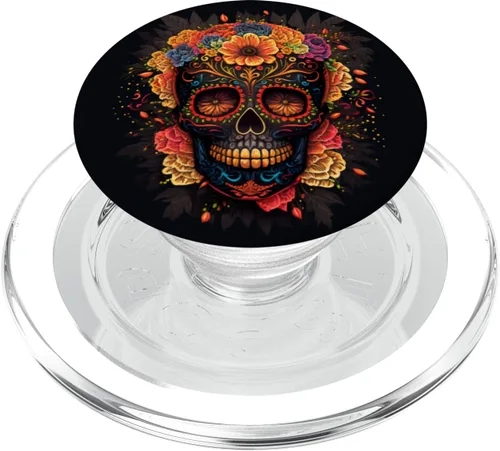 Sugar Skull Floral, Día de los Muertos, Sugarskull PopSockets MagSafe PopGrip para iPhone