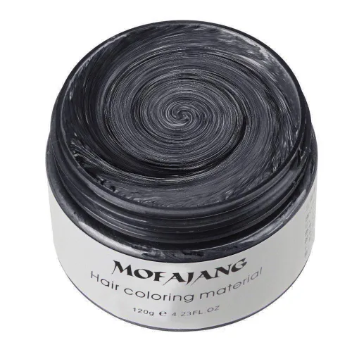 MOFAJANG Cera de pelo unisex con cera de color, crema de peinado en barro, pomada de peinado natural, temporal lavable, para fiesta y cosplay (Gris