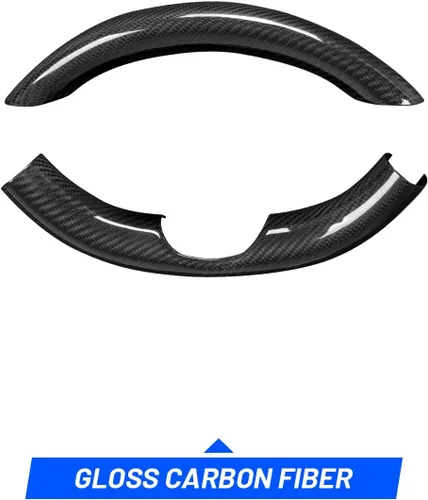 Miniatura 7 de Kit de cubierta superior e inferior de fibra de carbono real para volante de fibra de carbono 2020-2024 Tesla Model Y 2019-2023 Tesla Model 3,3K