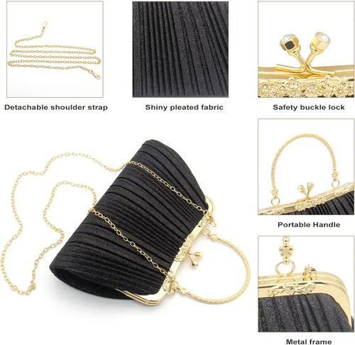 Miniatura 4 de Bolso de mano para mujer, bolso de noche brillante para fiesta, baile, boda, formal