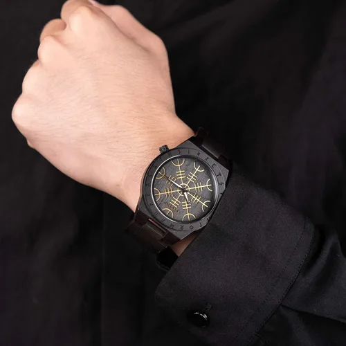 Miniatura 3 de BOBO BIRD Relojes de madera con grabado único para hombre, correa de madera de lujo con caja de madera de bambú