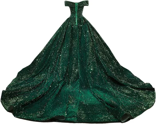 Miniatura 2 de Lily Wedding Vestido de noche largo con lentejuelas y hombros descubiertos para mujer, vestido de baile de graduación 2020