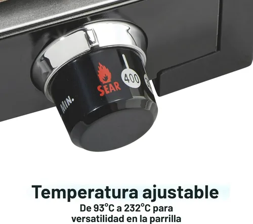 Miniatura 5 de Hamilton Beach Parrilla eléctrica para interiores con control de temperatura ajustable hasta 450F, superficie de 118 pulgadas cuadradas, sirve