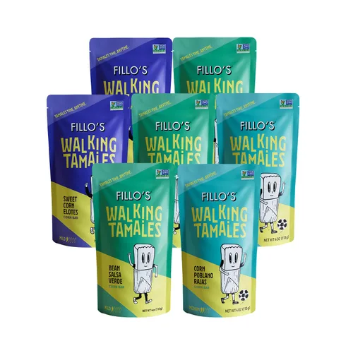Fillo's Paquete variado de Tamales (paquete de 7) – Tamales mexicanos listos para comer, sin gluten, veganos, sin OMG, listos para comer, sin
