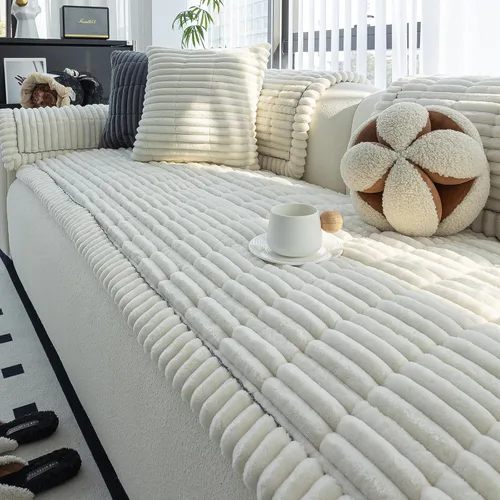 Miniatura 8 de Funda para sofá, fundas de sofá para perros, lavables, antideslizantes, a rayas, para sofá seccional, protector de muebles para forma de L
