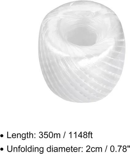 Miniatura 2 de Cuerda de nailon de poliéster [para embalaje incluido en el hogar DIY] -350m/1148ft / 1Roll Plástico, Blanco