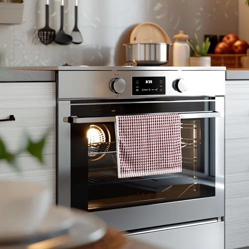 Miniatura 6 de SALAS Toallas de algodón para secar platos de cocina, toallas de rizo de celosía, paños de cocina absorbentes con lazo para colgar, 16 x 26 Rojo vino