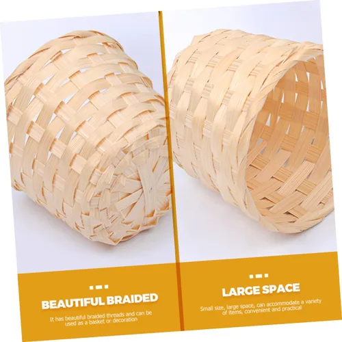 Miniatura 6 de Unomor 10 unids pequeña cesta apoyos snack Rattan Mini cesta tejida de madera para tejer cesta tejida cesta sauce comida bambú tejido flores cestas