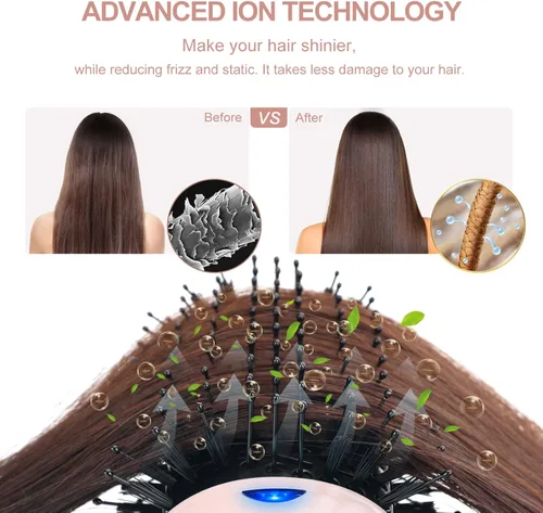 Miniatura 6 de Aima Beauty - Cepillo secador de pelo, secador de pelo de un solo paso y voluminizador con iones negativos para reducir el encrespamiento y la Rosa