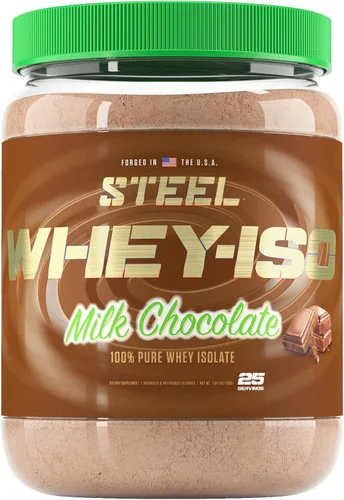 Miniatura 7 de Steel Supplements Whey-ISO Polvo aislado de proteína de suero de leche, galletas de mantequilla de maní y crema 25 porciones (1.71 libras)