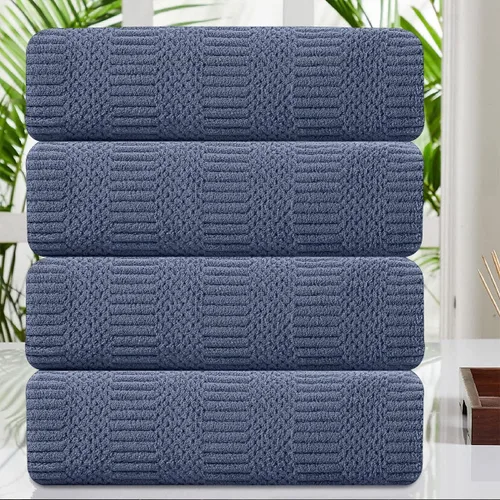 Miniatura 35 de Juego de 8 toallas de baño extra grandes azules - 2 toallas de baño extra grandes, 2 toallas de mano, 4 toallas faciales - 600GSM suaves, altamente