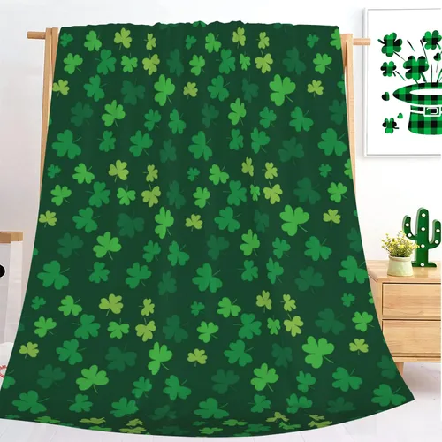 Manta de lujo para el día de San Patricio, mullida, cálida y acogedora para sofá, cama y sala de estar, 40 x 30 pulgadas