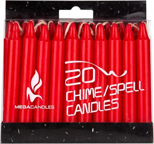 Miniatura 3 de Mega Candles 20 piezas Velas Cónicas Mini Exquisitas Rojas Sin Perfume para Hechizos, 4 Pulgadas de Alto x 1/2 Pulgada de Diámetro, Campanillas Rojo