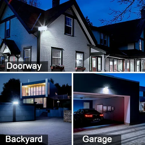 Miniatura 7 de Luz de inundación de 50 W para exteriores, paquete de 4 luces LED de 5000 lúmenes, 6500 K súper brillantes, enchufe para exteriores, luces