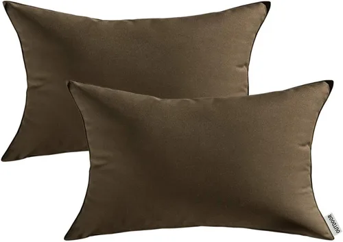 Miniatura 52 de MIULEE - Juego de 2 fundas de almohadas decorativas para exteriores, impermeables, cuadradas, para jardín, para cenador de primavera, tienda de Negro