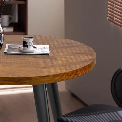Miniatura 4 de Comfy to go Mesa redonda de comedor, mesa de comedor pequeña para 2, mesa redonda de 31.5", mesa de cocina moderna de mediados de siglo con tablero