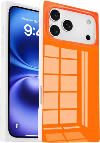 Miniatura 43 de Funda rectangular compatible con iPhone 15 Neon para mujer, diseño de lujo de fluorescencia brillante, flexible, suave, delgada, de gel de goma TPU