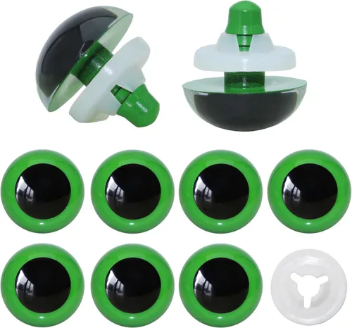 Miniatura 13 de ARTCXC 1 caja (20 unidades) ojos grandes de seguridad de plástico coloridos de 0.94 pulgadas con arandelas resistentes para muñecas, marionetas